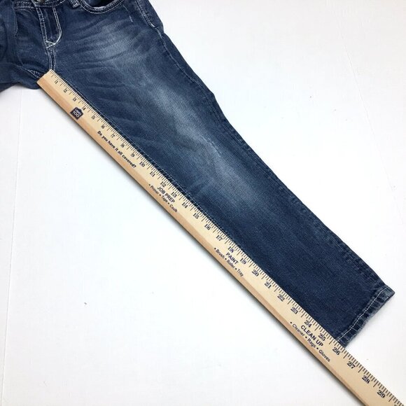 ReRock for Express Women's Jeans Straight Leg Capri Distressed size 4 length 26" - Picture 4 of 9